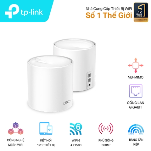Bộ phát wifi 6 TP-Link Deco X10 3-Pack AX1500Mbps Mesh