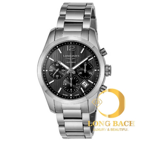 lbwm ĐỒNG HỒ NAM LONGINES L27864566 MẶT ĐEN NAM TÍNH SANG TRỌNG L2.786.4.56.6