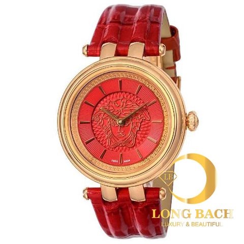 lbwm ĐỒNG HỒ NỮ VERSACE VQE100016 DÂY DA MÀU ĐỎ KÍNH SAPPHIRE TRẺ TRUNG