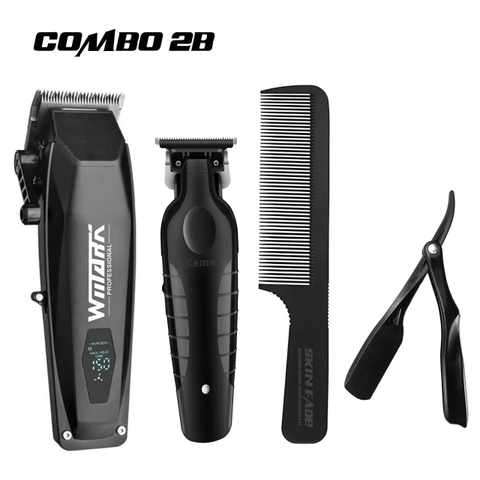 Combo 2B WMARK | Tông đơ pin cắt tóc NG-125 + Tông đơ viền KM 2299