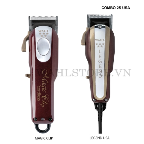 COMBO 2S USA l Tông cắt LEGEND USA CÓ DÂY 220V + Tông pin MAGIC CLIP