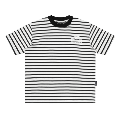 SCRIPT LOGO STRIPED BOXY T-SHIRT
