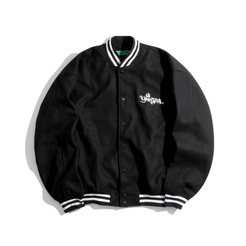 SCRIPT LOGO VARSITY JACKET