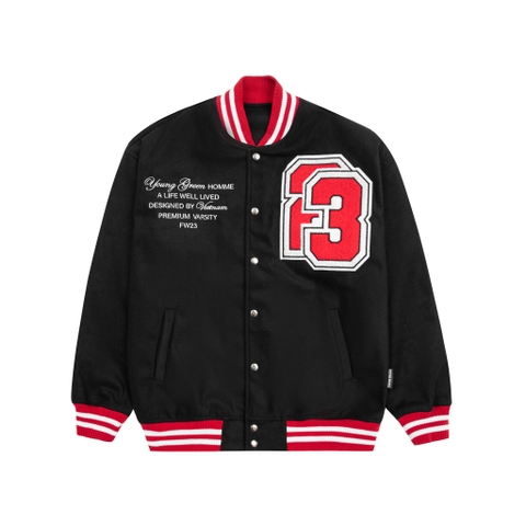 SYNTHETIC WOOL VARSITY JACKET