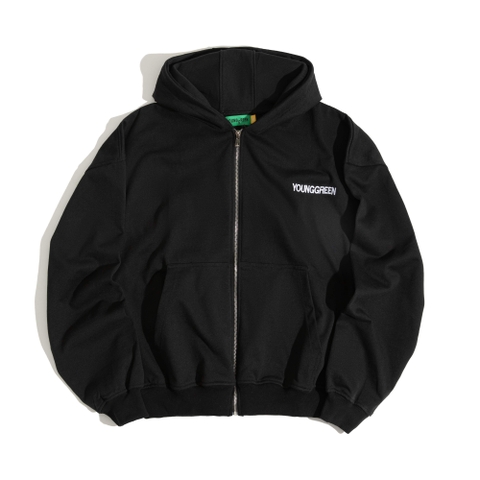 SCRIPT BOXY ZIP HOODIE