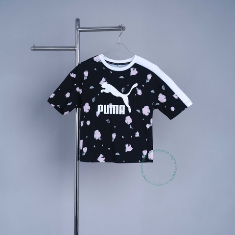 Áo crop Puma white flower (form á)