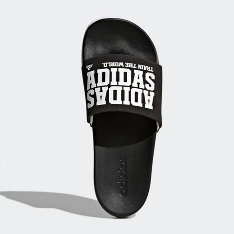 Adidas dép tông đen chữ