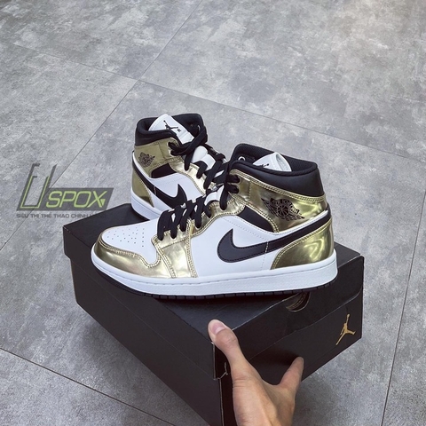 Giày Nike Jordan 1 Mid Gold Metallic