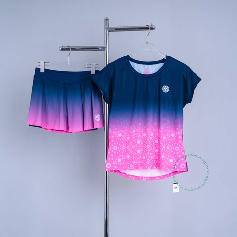 Bộ thể thao tennis nữ Bidi Badu Twist Color Pink Dark Blue