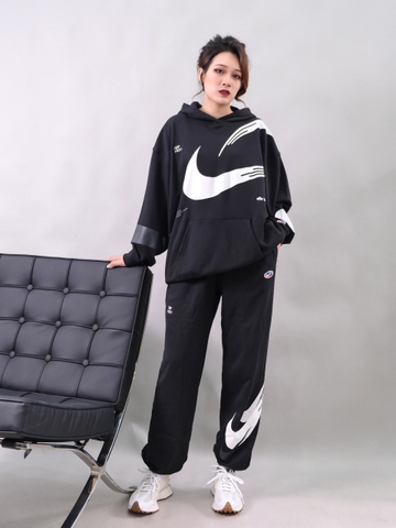 Bộ thể thao Hoodie Nike NSW FLEECE Black