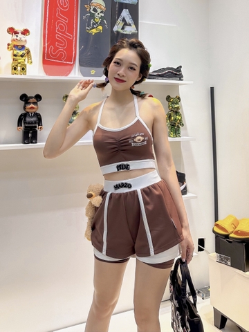 Bộ thể thao 13De Marzo Bear Vintage Brown Sports