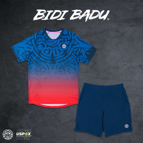 Bộ thể thao tennis Bidi Badu COLORTWIST tee dark blue/red