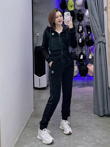 Bộ thể thao Adidas LOUNGEWEAR FULL ZIP Black