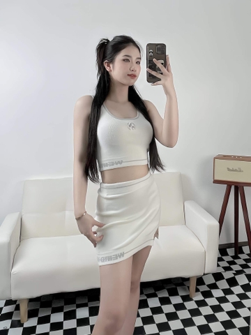 Chân Váy Nữ Weird Market Basic Knit Dress White