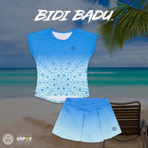 Bộ thể thao tennis nữ Bidi Badu Twist Color Aqua Blue