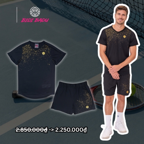 Bộ thể thao tennis Bidi Badu Paris Tee Black Gold 2024