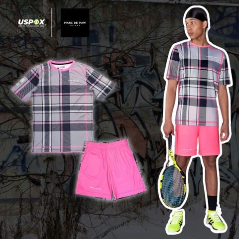 Bộ thể thao Marc De Paw Tartan Pink