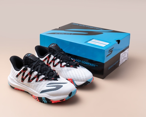 Giày Skechers Go Pickleball Viper Court Rally White Light Blue