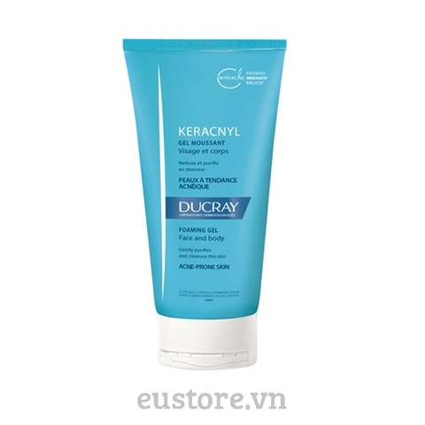 Sữa rửa mặt tạo bọt Ducray Keracnyl dành cho da dầu mụn 200ml