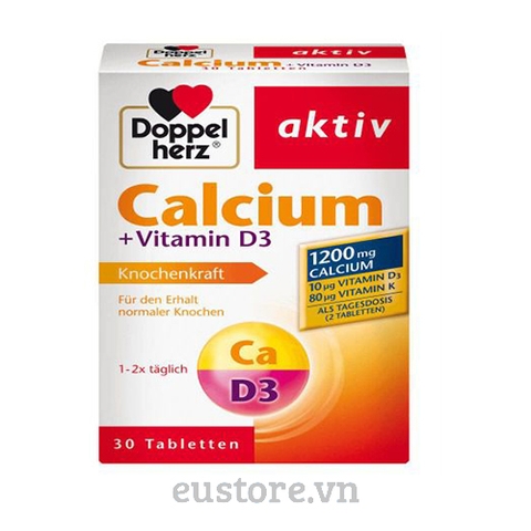 Calcium + Vitamin D3 + K 1200mg Canxi Doppel herz 30v