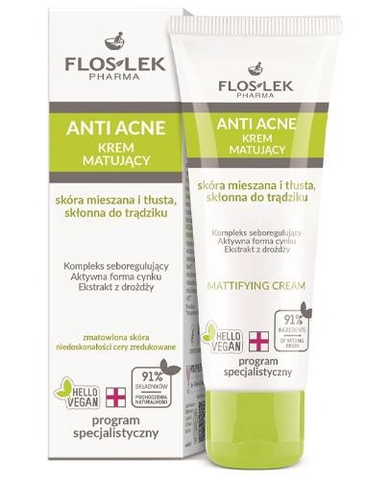 ANTI ACNE Mattifying Cream dành cho da dầu, mụn và da hỗn hợp 50 ml - Floslek