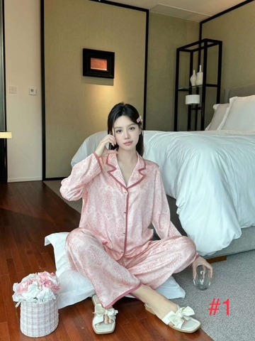 Pijama tay dài gấm