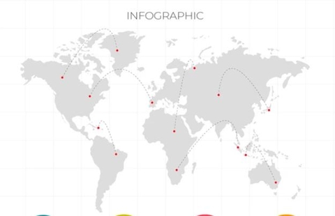 Bản Đồ Thế Giới global world map marker destinations - anpic