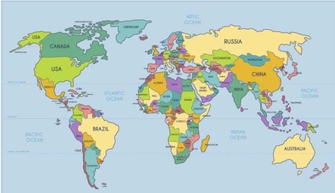 Bản Đồ Thế Giới geographic colored political world map - anpic