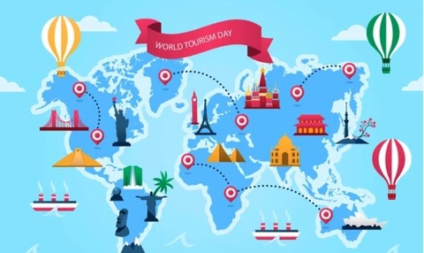 Bản Đồ Thế Giới sightseeing day flat design landmarks -  anpic