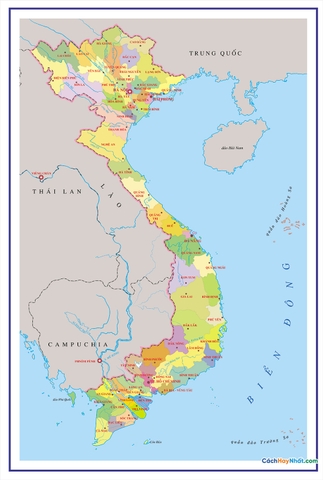 Bản đồ hành chính Việt Nam 2017 chuẩn - 63 tỉnh thành trên cả nước