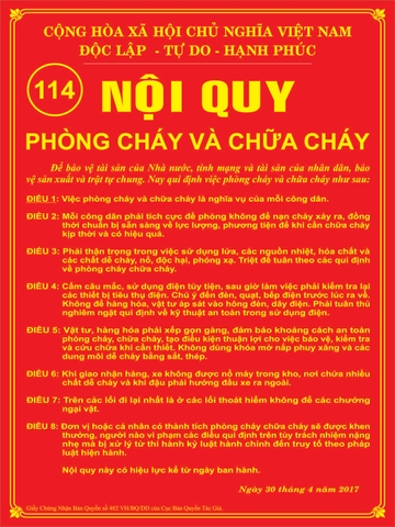 Nội quy phòng cháy chữa cháy - Anpic