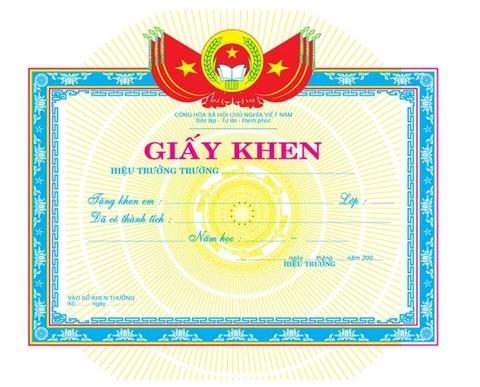 Mẫu Giấy khen bằng khen giấy chứng nhận