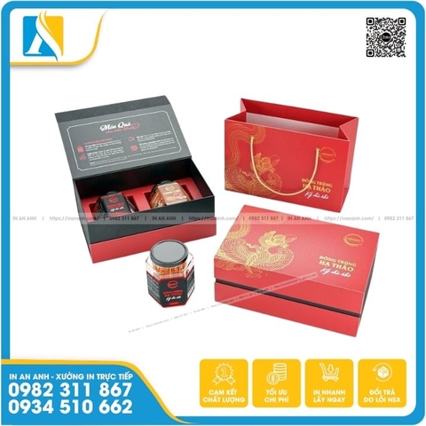 In Hộp Đựng Đông Trùng Hạ Thảo Chất Liệu Cao Cấp, Sang Trọng