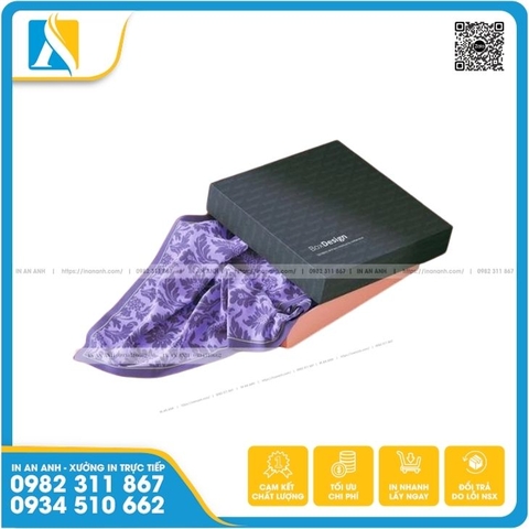 In hộp đựng khăn lụa, khăn choàng cao cấp, thời trang 2025