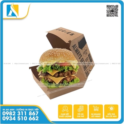 In hộp giấy đựng hamburger theo yêu cầu, mẫu đẹp 2025