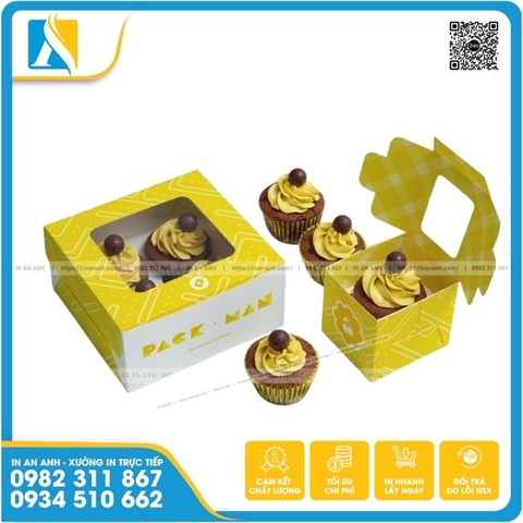 In hộp giấy đựng bánh cupcake đẹp, chất lượng, giá rẻ Hà Nội