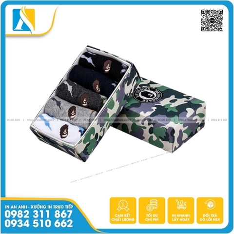 In hộp giấy đựng tất, vớ đẹp, giá rẻ, thiết kế miễn phí theo yêu cầu 