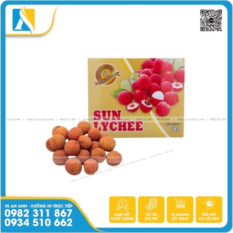 In thùng carton, In hộp đựng quả vải theo yêu cầu, GIÁ RẺ 2025