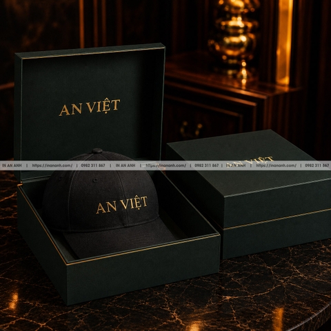 In Hộp Đựng Mũ Nón - Tôn Sản Phẩm, In Logo Shop Thời Trang