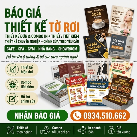 Báo Giá Thiết Kế Tờ Rơi - Thiết Kế Đơn & Combo In+Thiết Kế Tiết Kiệm
