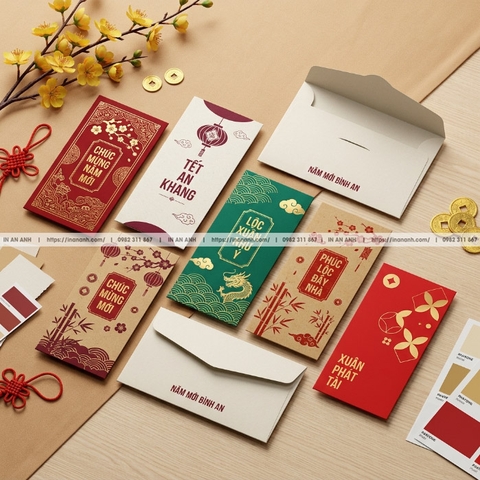 In Bao Lì Xì Tết Giá Rẻ Thiết Kế Độc Quyền Tại Xưởng In