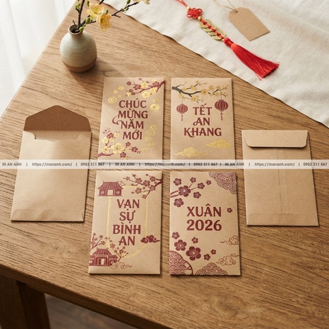 In Bao Lì Xì Giấy Kraft Giá Rẻ Thiết Kế Mẫu Độc Đáo Đẹp
