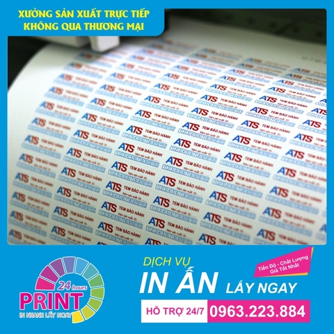In tem bảo hành, in tem vỡ GIÁ RẺ chất lượng cao, nhanh chóng