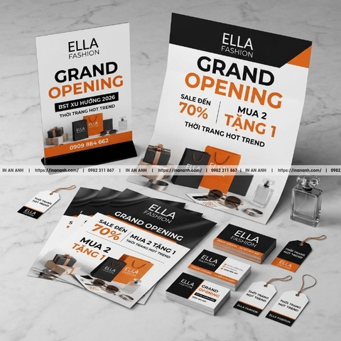 Gói In Trọn Bộ Khai Trương - Tờ Rơi + Standee + Name Card + Banner