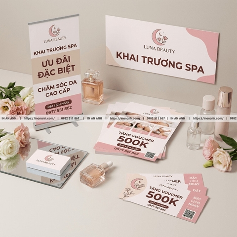 Gói In Trọn Bộ Khai Trương - Tờ Rơi + Standee + Name Card + Banner