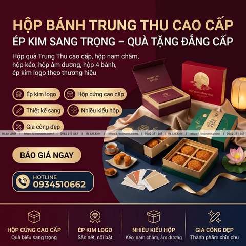 Hộp Bánh Trung Thu Cao Cấp - Ép Kim Sang Trọng, Quà Tặng Đẳng Cấp