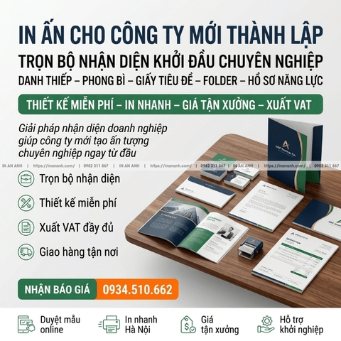 In Ấn Cho Công Ty Mới Thành Lập - Trọn Bộ Nhận Diện Khởi Đầu Chuyên Nghiệp