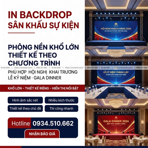 In Backdrop Sân Khấu, Sự Kiện - Phông Nền Khổ Lớn, Thiết Kế Theo Chương Trình