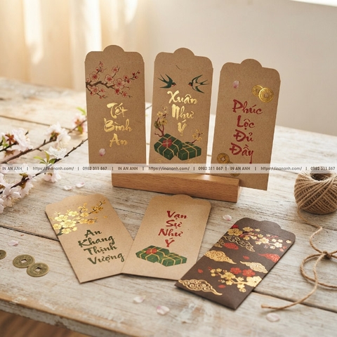 In Bao Lì Xì Giấy Kraft Giá Rẻ Thiết Kế Mẫu Độc Đáo Đẹp