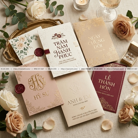 In Phong Bì Đám Cưới - Đựng Thiệp, Tiền Mừng, Mẫu Sang Trọng Tinh Tế